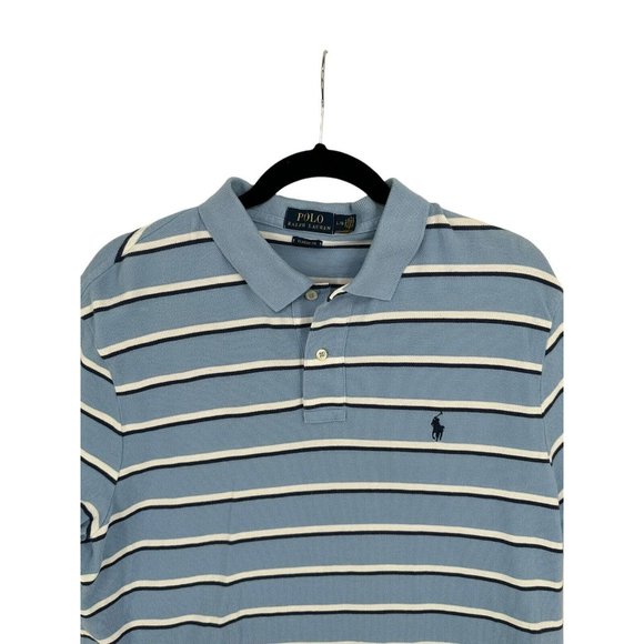 Men Polo Ralph Lauren Polo Shirt Striped - CLASSIC FIT - Large 100% Cotton‎ - Picture 5 of 7
